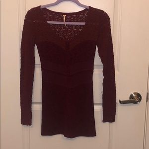 Free People Burgundy Tunic